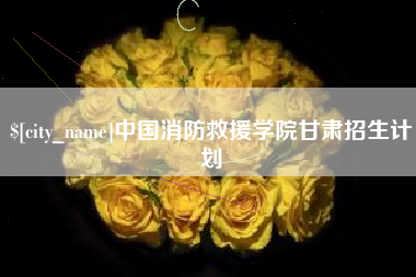 莆田中国消防救援学院甘肃招生计划