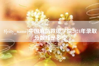 莆田中国消防救援学院2024年录取分数线是多少