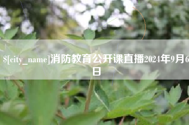 莆田消防教育公开课直播2024年9月6日