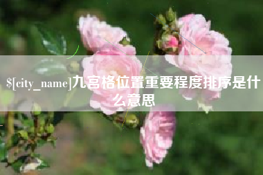 莆田九宫格位置重要程度排序是什么意思