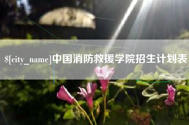 莆田中国消防救援学院招生计划表